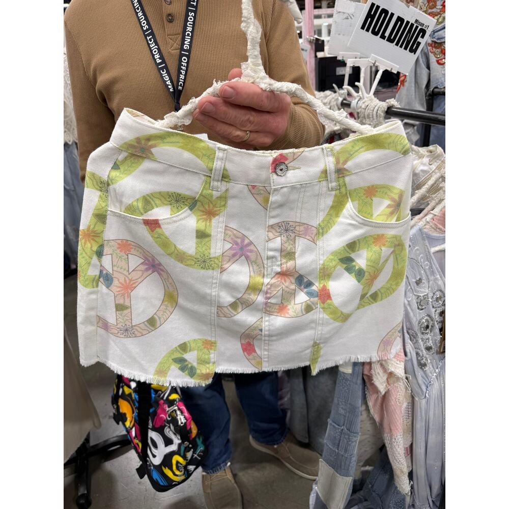 Peace A-line Mini Skirt - Picture 6 of 8